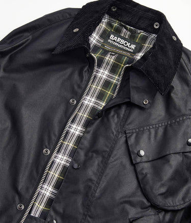 BARBOUR INTERNATIONAL A7 PACEMASTER WAX JACKET MWX2379 BK71 BLACK - Shoelosophy