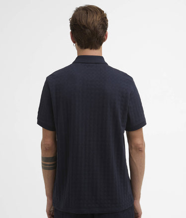 BARBOUR INTERNATIONAL LANGSTON JACQUARD POLO SHIRT MML1543NY91 NAVY - Shoelosophy