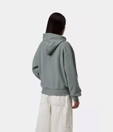 CARHARTT WIP WOMENS HOODED CASEY SWEATSHIRT I032644 VELVET GREEN - Shoelosophy