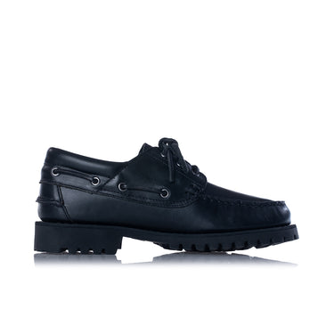 SEBAGO CAMPSIDES ACADIA 741271W TOTAL BLACK OUTDOOR MOKASSIN - Shoelosophy
