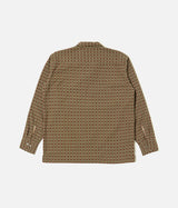 UNIVERSAL WORKS CAMP SHIRT 33750 OSCAR COTTON JACQUARD OLIVE - Shoelosophy