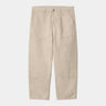 CARHARTT WIP WALTER DOUBLE KNEE PANT I033580 COTTON LINEN NATURAL RINSED - Shoelosophy