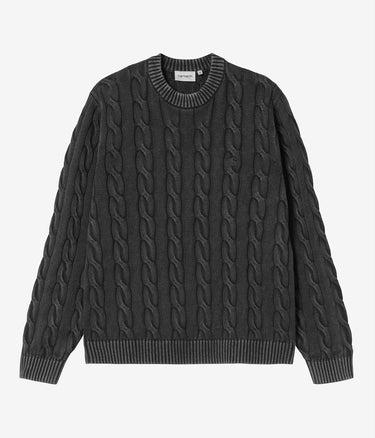 CARHARTT WIP CARTER SWEATER I035179 BLACK GARMENT DYED - Shoelosophy