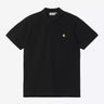 CARHARTT WIP CHASE PIQUE POLO I023807 BLACK - Shoelosophy
