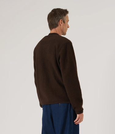 UNIVERSAL WORKS ZIP BOMBER WOLLFLEECE 00018 BRAUN - Shoelosophy