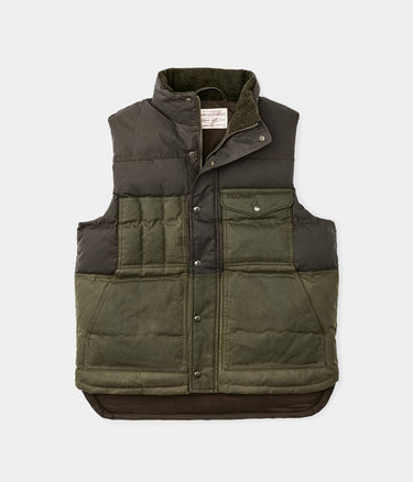FILSON DOWN CRUISER VEST OILED COVER CLOTH FMGIL0005 OTTER GREEN - Shoelosophy