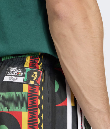 ADIDAS SHORTS DE BAIN JAMAICA X BOB MARLEY KF4963 VIVID VERT NOIR BLANC - Shoelosophy