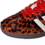 ADIDAS WOMENS SAMBA OG JI2734 DARK BROWN OFF WHITE LEOPARD PRINT - Shoelosophy