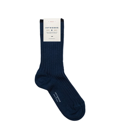 IN DER BOX BASIC-SOCKEN AUS BAUMWOLLE, GERIPPT, OTTANIO, HERGESTELLT IN ITALIEN - Shoelosophy