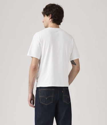LEVI'S CROPPED T-SHIRT GARMENT DYED 0049F-0004 BRIGHT WHITE - Shoelosophy