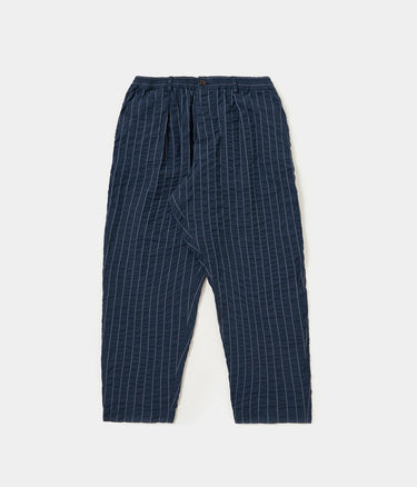 UNIVERSAL WORKS OXFORD HOSE CHESTER PINSTRIPE P34087 NAVY - Shoelosophy