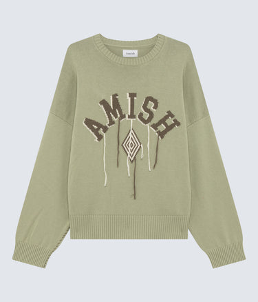 AMISH SUPPLIES CREW NECK GREY PULLOVER SAGE MOSS GREEN - Shoelosophy