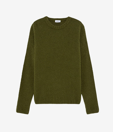 AMISH CREW CROP BOUCLE' ACID GREEN SWEATER - Shoelosophy