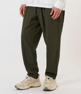 UNIVERSAL WORKS PLEATED TRACK PANT 34640 MERIDA SEERSUCKER OLIVE - Shoelosophy