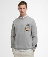 BARBOUR X BARACUTA NORTHERN CREW NECK BRFEL0054 MEDIUM GREY MARL - Shoelosophy
