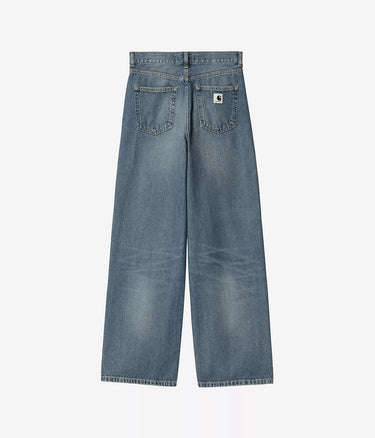 CARHARTT WIP WOMENS JANE PANT I030497 BLUE DARK USED WASH - Shoelosophy