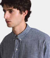 LEVI'S BLUE TAB RELAXED BUTTON DOWN SHIRT 001LI-0002 MICRO PLAID WHITE NAVY - Shoelosophy