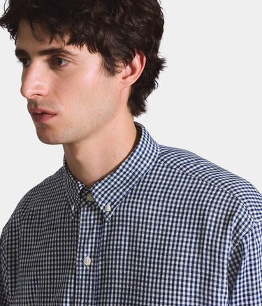 LEVI'S BLUE TAB RELAXED BUTTON DOWN SHIRT 001LI-0002 MICRO PLAID WHITE NAVY - Shoelosophy