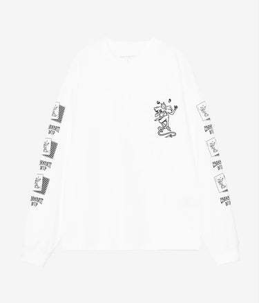 CARHARTT WIP DAMEN SPIELKARTEN-T-SHIRT I036917 WEISSE LANGE ÄRMEL - Shoelosophy