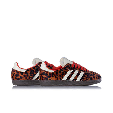 ADIDAS WOMENS SAMBA OG JI2734 DARK BROWN OFF WHITE LEOPARD PRINT - Shoelosophy