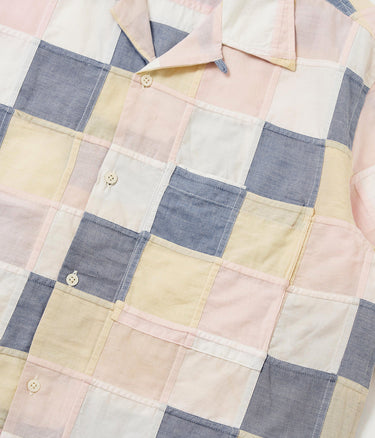 UNIVERSAL WORKS PATCHWORK CHECK ROAD SHIRT P34083 PASTEL CHECK - Shoelosophy