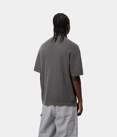 CARHARTT WIP NELSON WAFFLE T-SHIRT I036185 SCHWARZ STÜCKGEFÄRBT - Shoelosophy