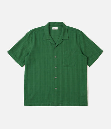 UNIVERSAL WORKS ROAD SHIRT LETTS COTTON 34660 GRÜN - Shoelosophy
