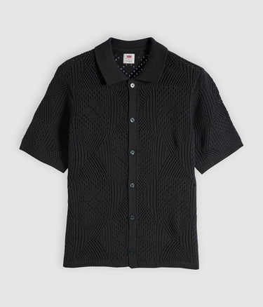 LEVI'S SWEATER CAMP SHIRT 0013G-0004 DARK PHANTOM CROCHET POINTELLE - Shoelosophy