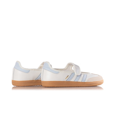 ADIDAS WOMENS SAMBA JANE JR7339 CLOUD WHITE GUM HALO BLUE - Shoelosophy