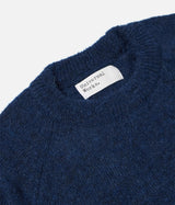 UNIVERSAL WORKS LYON CREW PULL 33457 ALPAGA KNIT NAVY - Shoelosophy