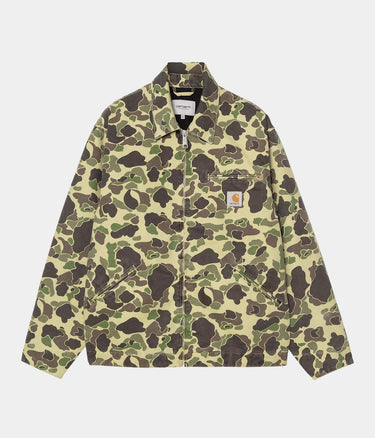 CARHARTT WIP DUCK DETROIT JACKET I034281 CAMO DUCK GREEN STONE WASHED - Shoelosophy