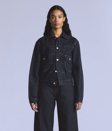 LEVI'S BLUE TAB DAMEN CLASSIC TYPE II TRUCKER JACKE A5884-0000 DUNKEL GESPÜLT