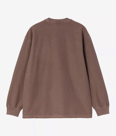 CARHARTT WIP LOOSE POCKET T-SHIRT I036862 TABACCO GARMENT DYED LANGE ÄRMEL - Shoelosophy