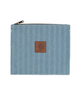 CARHARTT WIP MENARD ZIP WALLET I033735 BLUE RIGID HERRINGBONE - Shoelosophy