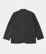 UNIVERSAL WORKS TWO BUTTON JACKET LEVISHAM WOOL MIX 31136 BLACK - Shoelosophy