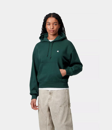 CARHARTT WIP WOMENS HOODED CASEY SWEATSHIRT I032644 DARK FIR - Shoelosophy