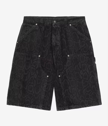 CARHARTT WIP OG DOUBLE KNEE SHORT I036590 SNAKE CAMO BLACK HEAVY STONE - Shoelosophy