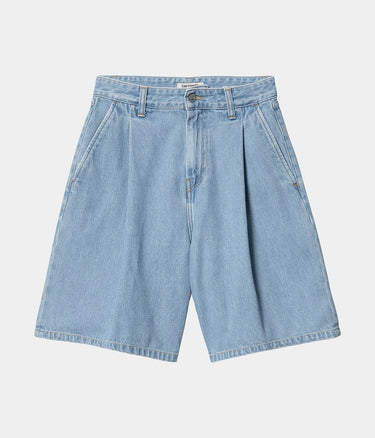 CARHARTT WIP WOMENS HIGH SHORT I033345 BLUE STONE BLEACHED - Shoelosophy