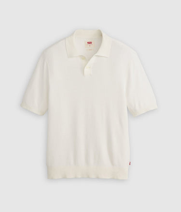 LEVI'S SWEATER KNIT POLO A7294-0010 LINEN SEED STITCH WHITE - Shoelosophy
