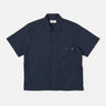 UNIVERSAL WORKS RECYCLED POLY TECH Z OVERSHIRT 34183 NAVY - Shoelosophy