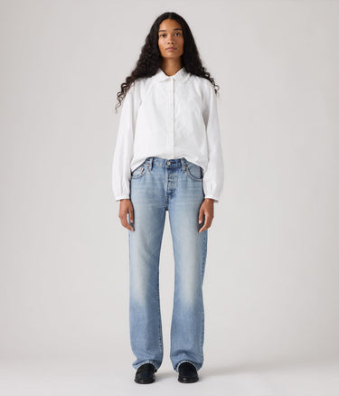 LEVI'S WOMENS 501 90s DENIM A1959-0117 HALLOWED OUR SELVEDGE - Shoelosophy