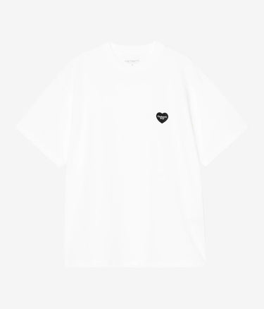CARHARTT WIP WOMENS POCKET HEART T-SHIRT I032318 WEISS SCHWARZ - Shoelosophy