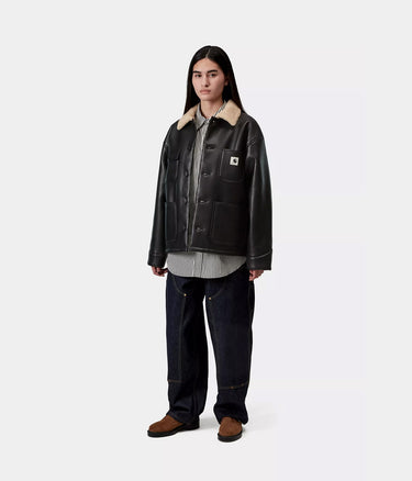 CARHARTT WIP DAMEN SHEPTON OG MICHIGAN COAT I035975 SCHWARZ NATURAL - Shoelosophy