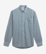 SEBAGO OAKLAND POP SHIRT 751273W GREEN WHITE STRIPES - Shoelosophy
