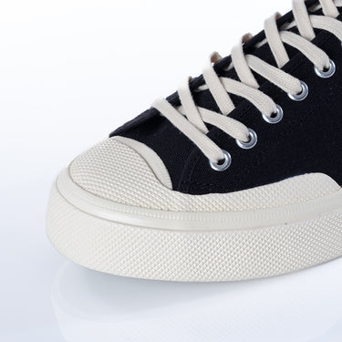 SUPERGA ARTIFACT 2432 WORKS LOW CUT COTTON CANVAS BLACK OFF WHITE - Shoelosophy