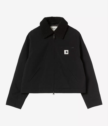 CARHARTT WIP WOMENS NEWKIRK JACKET I033880 BLACK WILD DOG PRINT - Shoelosophy