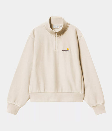 CARHARTT WIP WOMENS AMERICAN SCRIPT HIGH NECK SWEATSHIRT I033827 MOONBEAM - Shoelosophy