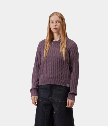 CARHARTT WIP WOMENS CARTER SWEATER I036394 COSY PURPLE GARMENT DYED - Shoelosophy