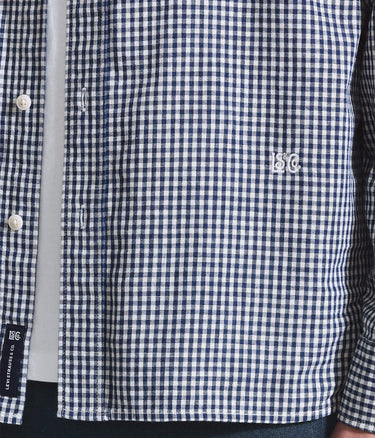 LEVI'S BLUE TAB RELAXED BUTTON DOWN SHIRT 001LI-0002 MICRO PLAID WHITE NAVY - Shoelosophy
