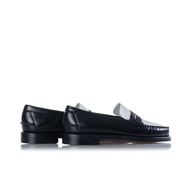 SEBAGO CITYSIDES CLASSIC DAN 7000300 SCHWARZ-WEIßER PENNYLOAFER - Shoelosophy